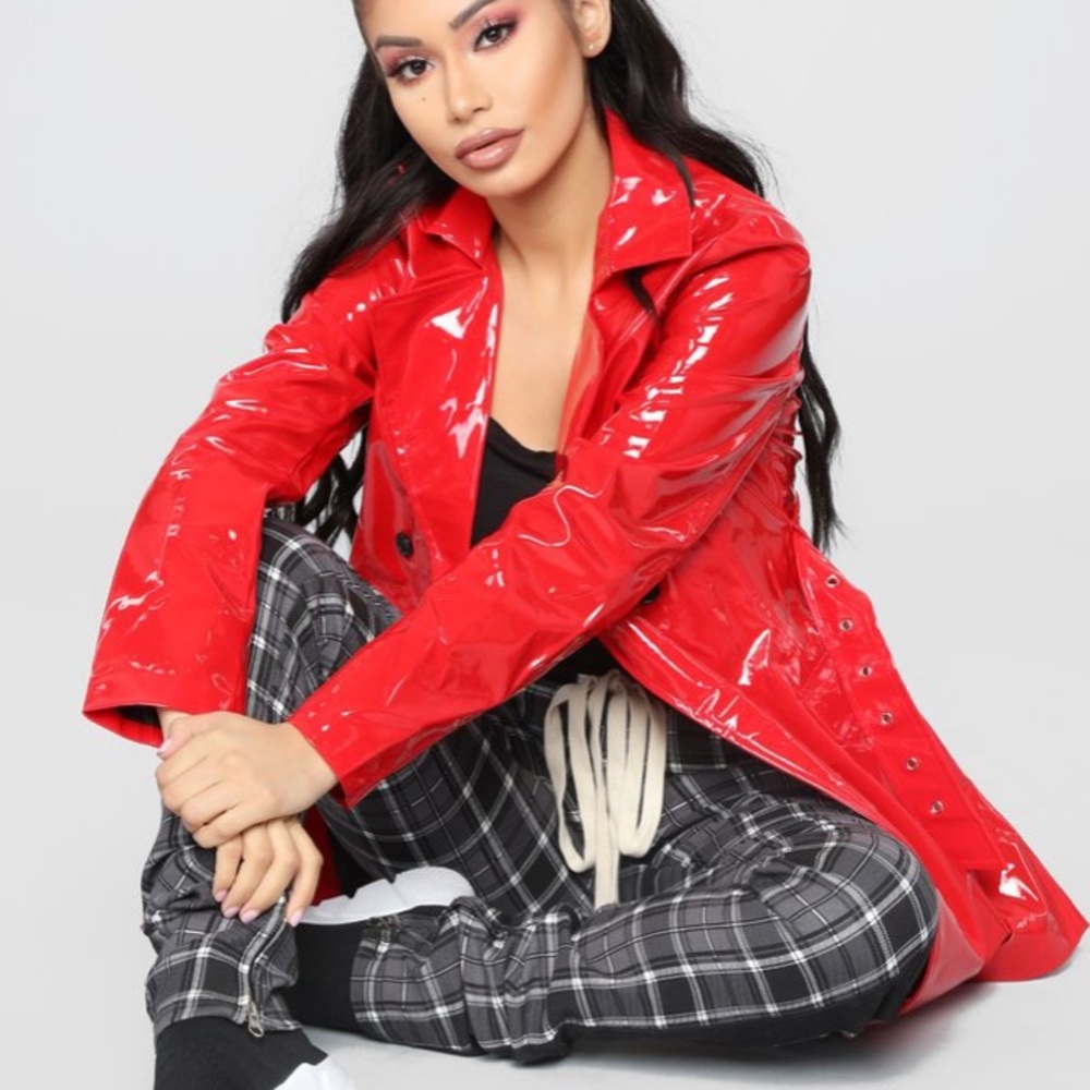 Red trench coat